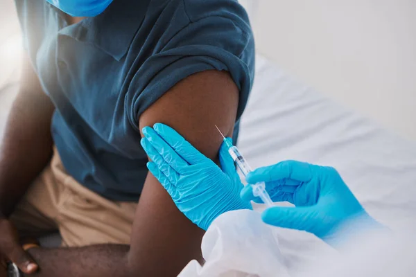 Closeup Vaccine Injection Medicine Covid Monkeypox Ebola Doctor Healthcare Medical — 스톡 사진