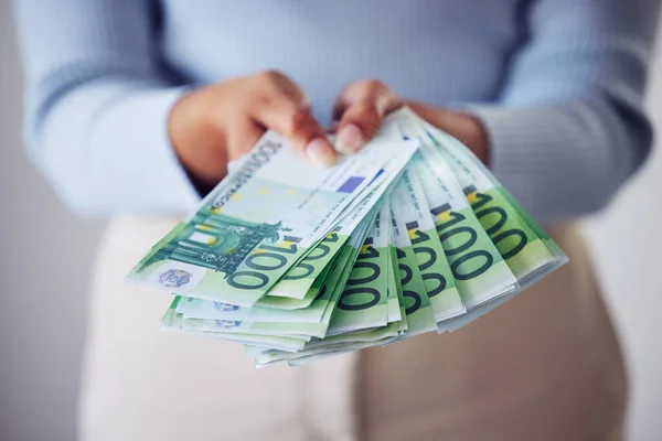 Finance Bonus Investment Hand Holding Money Cash Bank Notes Savings — Stockfoto