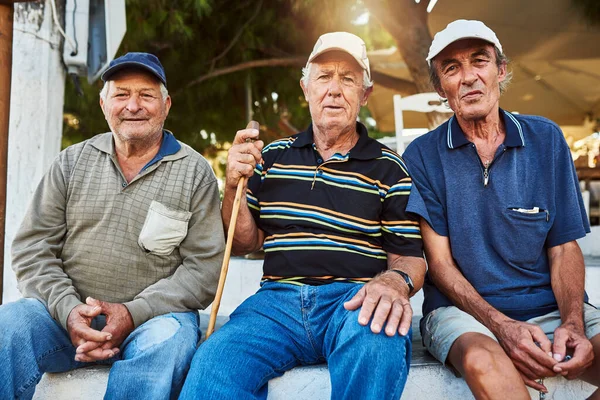 Three Best Friends Anyone Can Have Portrait Group Cheerful Senior —  Fotos de Stock