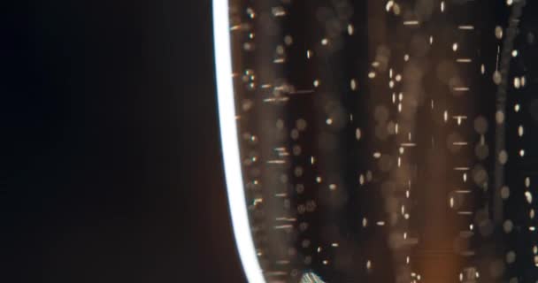 Крупный План Бокала Наполненного Шампанским Празднования Дня Рождения Мероприятий Макро — стоковое видео