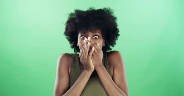 Way Too Graphic Video Footage Young Woman Looking Scared Green — Video Stock