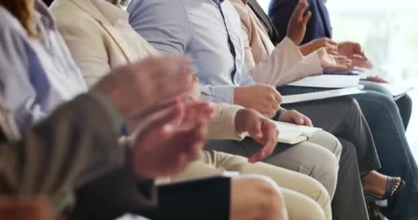 Business People Clapping Hands Conference Celebrating Success Showing Support Training — Vídeo de Stock