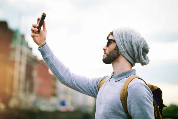 Wheres Network You Need Young Man Using His Mobile Phone — Stockfoto