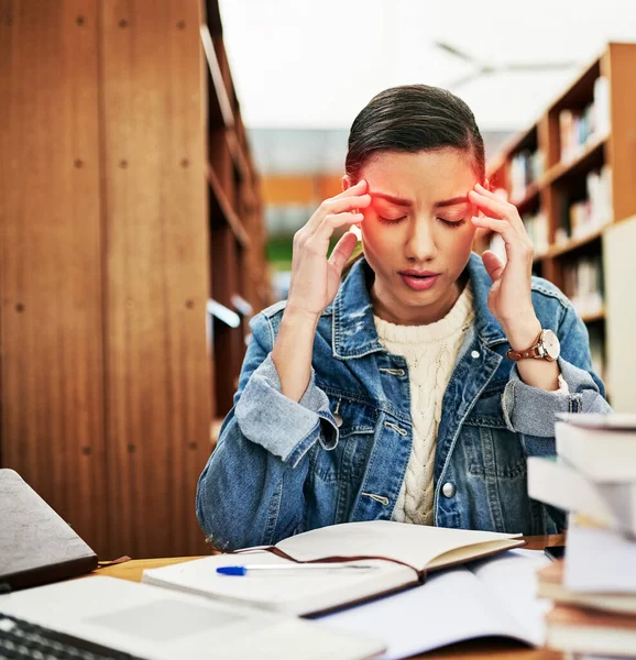 Student Life Filled Plenty Headaches University Student Looking Stressed Out — Foto Stock