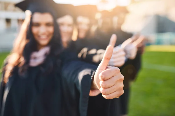 Future Depends What You Today Closeup Shot Two Unrecognizable Students — Stockfoto