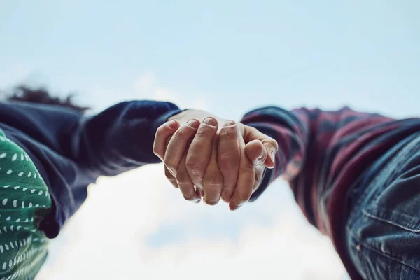 Sometimes All Need Hand Hold Low Angle Shot Affectionate Couple — Fotografia de Stock