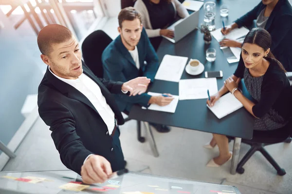 Business Needs More Productivity Businesspeople Having Meeting Boardroom — Fotografia de Stock