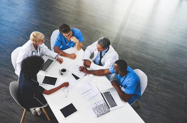 Your Health Top Meeting Agenda High Angle Shot Team Doctors — Photo