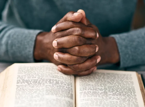 Turn Your Worries Prayers Unrecognizable Man Reading Book — Stock fotografie