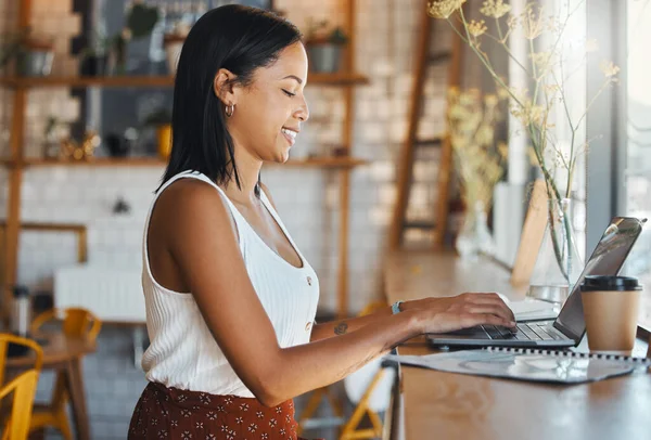 Working Typing Happy Digital Online Worker Writing Work Email Computer — Fotografia de Stock