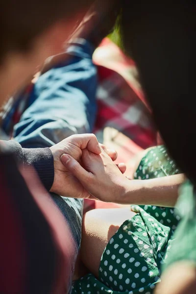 What Would World Love Affectionate Couple Holding Hands Outdoors —  Fotos de Stock