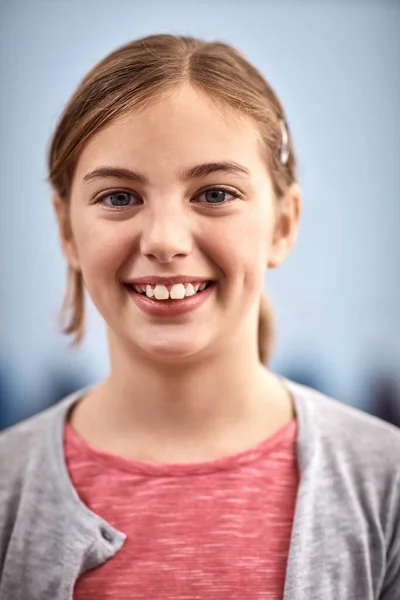 Shes Got Big Bright Future Ahead Her Portrait Elementary School — Stock fotografie