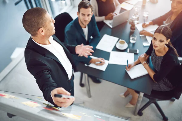 How Better Company Businesspeople Having Meeting Boardroom — Stockfoto