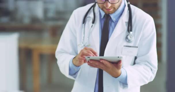 Medical Health Wellness Professional Digital Tablet Happy Work Hospital Clinic — Vídeos de Stock