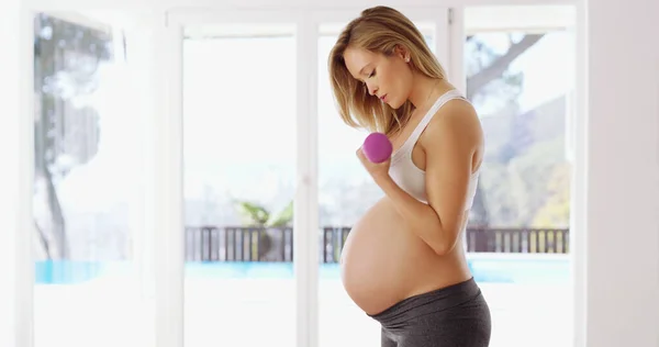 Building Her Strength Baby Attractive Young Pregnant Woman Working Out — Stockfoto