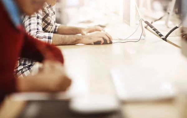 Getting Work Building Successful Future Closeup Shot University Students Working — Stock Fotó