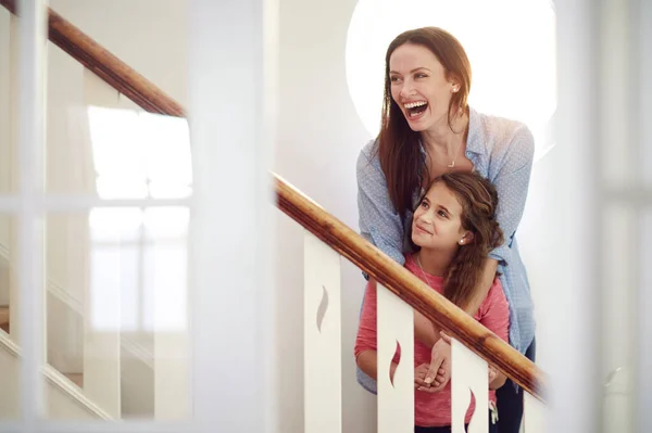 Love Having Little Girl Happy Young Mother Daughter Enjoying Time — Foto Stock