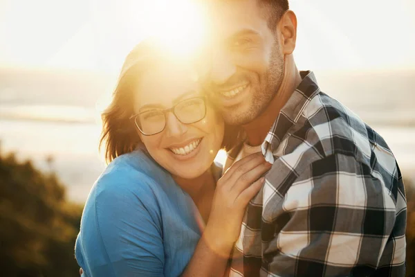 Found Each Other Perfect Time Loving Couple Spending Day Beach — Fotografia de Stock