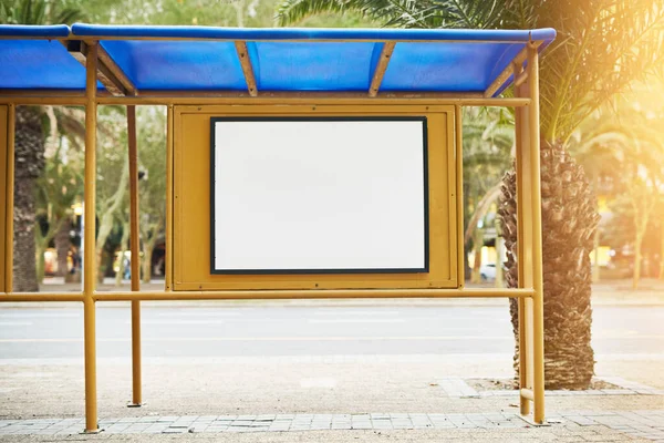 Put Your Message Front Big Audience Blank Poster Bus Stop — Zdjęcie stockowe