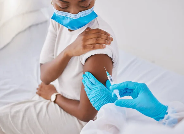 Вакцинація Від Ковадських Вірусів Вакцина Або Голка Руці Пацієнта Медичній — стокове фото