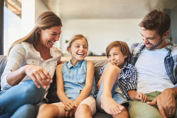 You Cant Put Price Quality Time Happy Family Four Relaxing — Fotografia de Stock