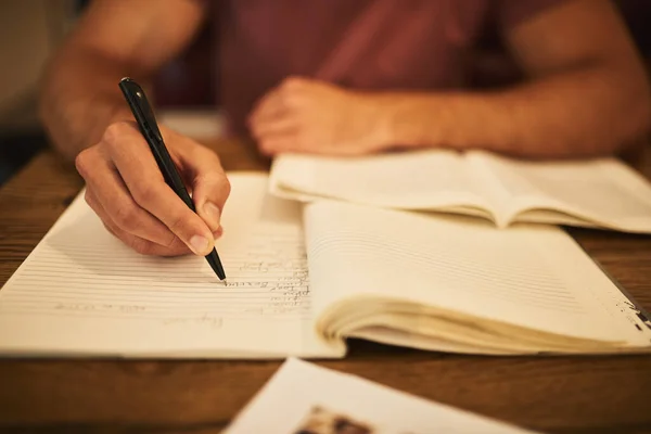 Test Wont Get Best Him Unidentifiable Young Student Studying Alone — Stok fotoğraf