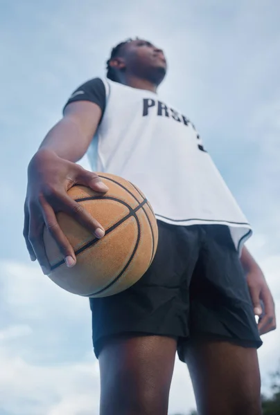 Basketball Athlete Ready Training Game Competition Sports Court Outdoor Thinking — Fotografia de Stock