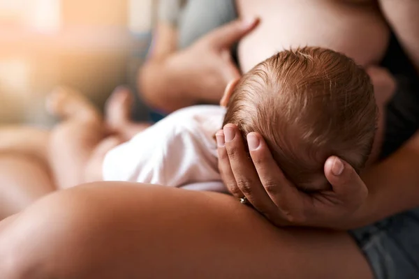 Breast Best Mom Baby High Angle Shot Young Mother Breastfeeding — Zdjęcie stockowe