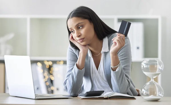 Debt Bad Credit Card Declined Stress Money Cash Finance Inflation — Stok fotoğraf
