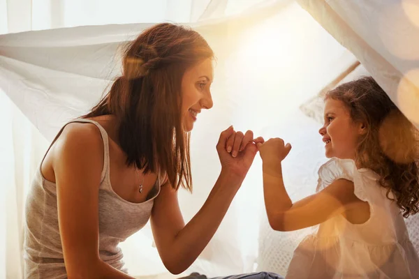 Pinky Swear Dear Mother Daughter Coming Together Making Pinky Swear — Foto Stock