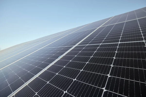 Renewable Clean Green Energy Solar Panels Future Eco Electricity Sun — Fotografia de Stock