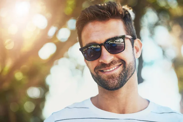 Keeping His Look Cool Those Hot Days Cropped Portrait Handsome — Foto Stock