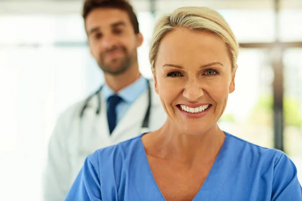 Ive Made Career Out Compassion Portrait Two Happy Healthcare Practitioners — ストック写真