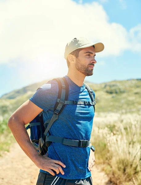 Hes Adventure Seeker Young Man Out Hike — Stock fotografie