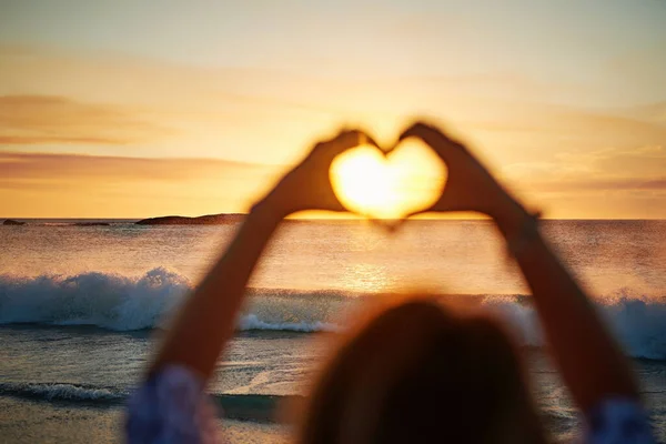 She Loves Sun Unecognizable Woman Beach — Stok fotoğraf