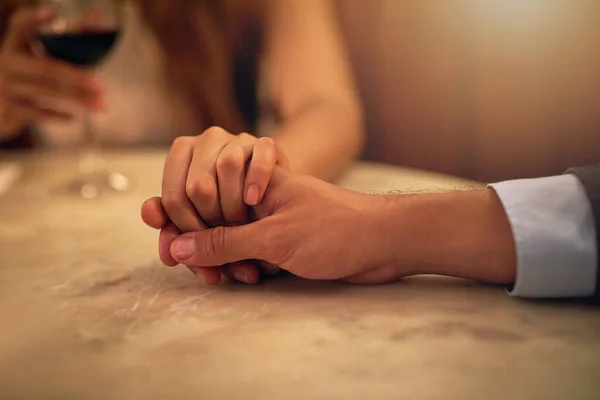 Took Her Hand Night Never Let Couple Holding Hands Romantic — Foto de Stock