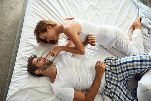 Fill Your Mornings Love Happy Young Couple Having Playful Moment — Stock Photo, Image