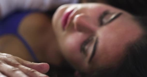 Sexual Sexy Erotic Couple Having Sex Foreplay Bedroom Love Intimate — Vídeo de stock