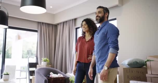 Financial Investment Real Estate Property Couple Building Life Together Interior — Vídeo de Stock
