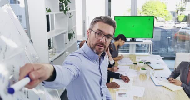 Green Screen Presentation Marketing Meeting Sales Strategy Teamwork Chromakey World — Stock video