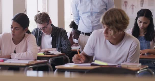 Students Classroom Writing Learning Reading Chalkboard Help Teacher Professor Education — Video