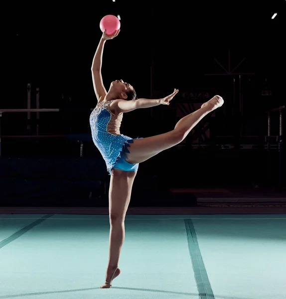 Woman Dancing Floor Sport Competition Training Performance Ball Arena Dancer — 스톡 사진