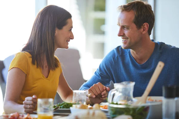 Love Never Ending Mature Couple Enjoying Meal Together Home — Stockfoto