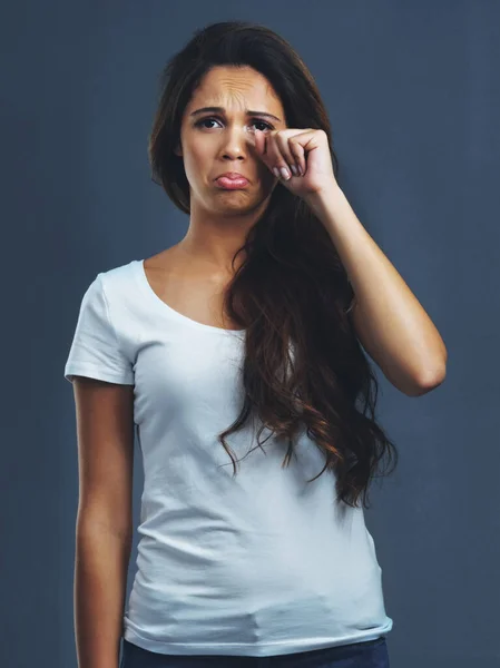 Sucks You Cant Get Your Way Studio Portrait Young Woman — Foto Stock