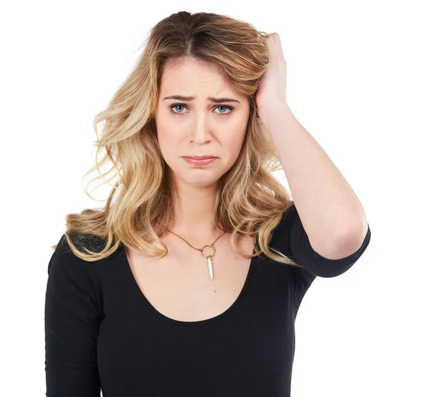 You Snooze You Lose Studio Shot Young Woman Isolated White — Foto Stock