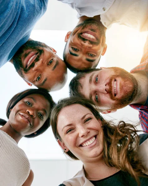 Many Heads Make Light Work Low Angle Portrait Young Design — Foto de Stock