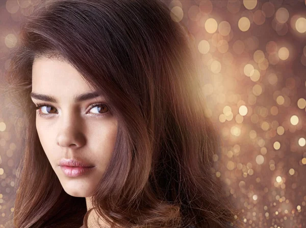 Theres Power Beautiful Hair Studio Shot Beautiful Young Woman Posing — Stockfoto