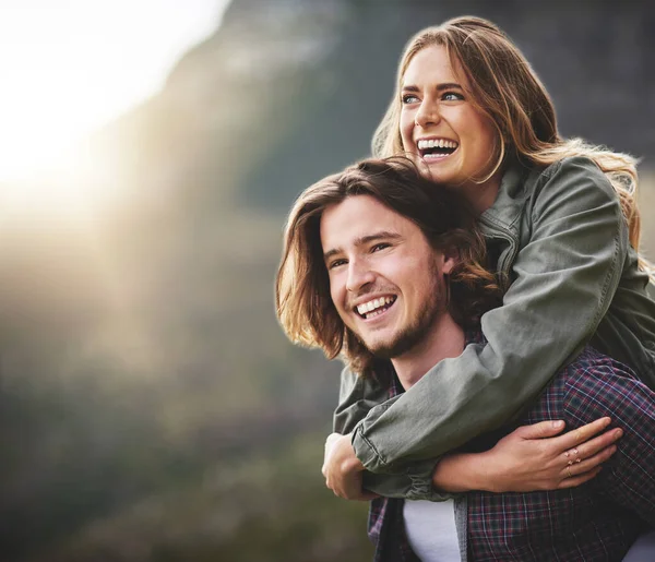 Young Love Portrait Happy Young Couple Having Fun — Stockfoto