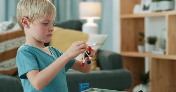 Science Student Child Learning Molecule Toy Living Room Home Education — Wideo stockowe