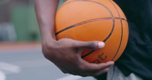 Basketball Sport Game Man Holding Ball Basketball Court Social Exercise — 비디오